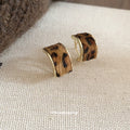 Vintage Maillard Alloy Leopard Print C-Shaped Geometric Clip-on Earrings Light Luxury Style view 4