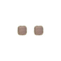 Korean Style Fabric Square Zircon Stud Earrings With Silver Pins For Women view 5