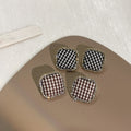 Korean Style Fabric Square Zircon Stud Earrings With Silver Pins For Women view 2