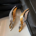 Light Luxury Copper Zircon Oval Geometric Twist Brooch For French Vintage Suit Styling view 3