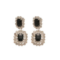 Sparkling Rhinestone Oval Pendant Copper Clip-on Earrings French Court Style view 5
