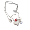 Light Luxury Faux Pearl Heart Pendant Crystal Sweater Necklace With Brushed Round Charm view 5