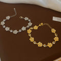 Light Luxury Copper Zircon Flower Bangle Minimalist Designer Bracelet For Women view 2