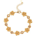Light Luxury Copper Zircon Flower Bangle Minimalist Designer Bracelet For Women view 5