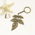 Zinc Alloy Simple Leaf Keychain For Bag Charm Gift – Antique Copper view 6