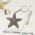 Zinc Alloy Minimalist Starfish Keychain Bag Charm Gift view 2