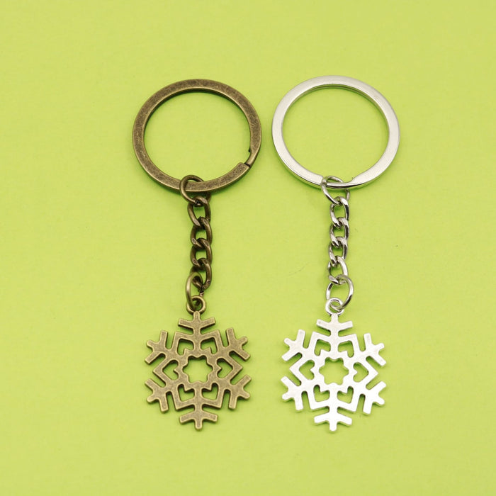 Metal Winter Snowflake Keychain Bag Charm Gift Decor