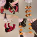 Vintage Coconut Shell Wood Bead Geometric Round Tassel Drop Earrings For Women view 1