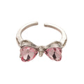 Rhinestone Heart Bow Open Ring Jewelry Set, Sweet Alloy Fashion Index Finger Rings view 5