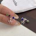 Korean Sweet Colorful Zircon Bowknot Stud Earrings For Women Elegant Small Alloy Earrings view 3