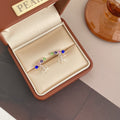 Korean Sweet Colorful Zircon Bowknot Stud Earrings For Women Elegant Small Alloy Earrings view 2