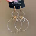 Alloy Geometric Round Hollow Pendant Drop Earrings, Minimalist European Style Ear Jewelry view 2