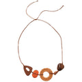 Vintage Acrylic Rattan Woven Geometric Round Triangle Pendant Necklace For Women view 5