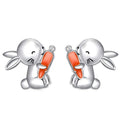 Cute Rabbit Carrot Stud Earrings For Women, Sweet Daily Enamel Mid Autumn Gift Jewelry view 1