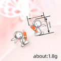 Cute Rabbit Carrot Stud Earrings For Women, Sweet Daily Enamel Mid Autumn Gift Jewelry view 4
