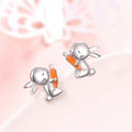 Cute Rabbit Carrot Stud Earrings For Women, Sweet Daily Enamel Mid Autumn Gift Jewelry view 2