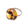 French Vintage Resin Geometric Round Leopard Print Open Ring For Stylish Index Finger view 5