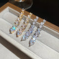 18K Gold Plated Copper Heart Zircon Gradient Pendant Earrings With Silver Posts For Women view 1