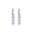 18K Gold Plated Copper Heart Zircon Gradient Pendant Earrings With Silver Posts For Women view 5