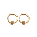 18K Gold Plated Copper Zircon Round Huggie Earrings For Women European Luxury Style view 5