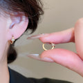18K Gold Plated Copper Zircon Round Huggie Earrings For Women European Luxury Style view 3