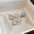 18K Gold Plated Copper Zircon Round Huggie Earrings For Women European Luxury Style view 4