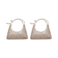 Copper Zircon Square Three Layer Geometric Drop Earrings Minimalist Luxury Style view 5