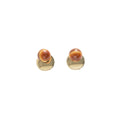 Vintage Luxury Amber Tiger Eye Acrylic Bead Gold Alloy Disc Two Way Stud Drop Statement Earrings view 5