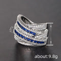 Sparkling Full Pave Multi Layer Line Ring For Women, Palace Style Fashion Jewelry Accessory view 4