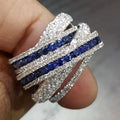 Sparkling Full Pave Multi Layer Line Ring For Women, Palace Style Fashion Jewelry Accessory view 1