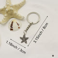 Metal Starfish Drop Oil Keychain Bag Charm Gift view 2
