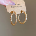 Metal Twisted Geometric Hoop Earrings, Minimalist European American Style Women's Ear Jewelry view 4