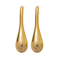 Minimalist European Metal Teardrop Drop Earrings With Silver Needle Glossy Pendant Design view 5