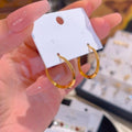 18K Gold Plated Copper Geometric Round Hoop Earrings With Silver Posts For Women view 4