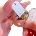18K Gold Plated Copper Geometric Round Hoop Earrings With Silver Posts For Women view 5