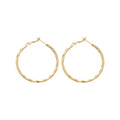 14K Gold Plated Copper Twisted Round Hoop Earrings Minimalist Luxury Style For Women view 5