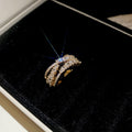 Luxury Copper Zircon Square Cross Adjustable Bracelet Ring French Court Style Hand Chain view 4