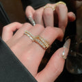 Luxury Copper Zircon Square Cross Adjustable Bracelet Ring French Court Style Hand Chain view 2