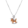 Light Luxury Copper Wooden Horse Heart Pendant Necklace For Women view 5