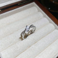 Sparkling Zircon Flower Cross Open Copper Ring, Light Luxury Minimalist Statement Jewelry view 4