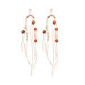 Ethnic Style Acrylic Zircon Tassel Drop Earrings With Silver Pins Geometric Retro Jewelry view 5