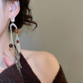 Ethnic Style Acrylic Zircon Tassel Drop Earrings With Silver Pins Geometric Retro Jewelry view 3