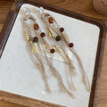 Ethnic Style Acrylic Zircon Tassel Drop Earrings With Silver Pins Geometric Retro Jewelry view 4