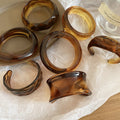Vintage Acrylic Marbled Geometric Round Open Bangle Ethnic Style Women's Bracelet view 4