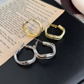 Elegant Luxury Alloy Irregular Geometric Wavy Hollow Line Hoop Stud Women's Fashion Earrings view 2