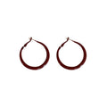 Vintage Painted Metal Geometric Round Hoop Earrings With Silver Needle Post For Women view 5