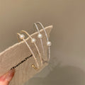 French Luxury Zircon Pearl Double Layer Open Bangle Vintage Palace Style Jewelry view 3