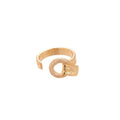 Sparkling Zircon Geometric Circle Open Copper Ring Minimalist Light Luxury Index Finger Jewelry view 5