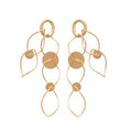 Copper Hollow Round Tassel Clip-on Earrings European Style Geometric Metal Dangle view 5