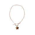 Boho Maillard Stone Tiger Eye Beaded Resin Heart Pendant Sweater Necklace With Leopard Print Floral Charm view 5